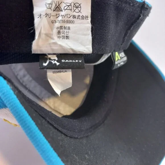 Oakley Frogskins hat men flex fit L XL L/XL Embroidered Cap Frog Blue White Rare - Picture 10 of 10
